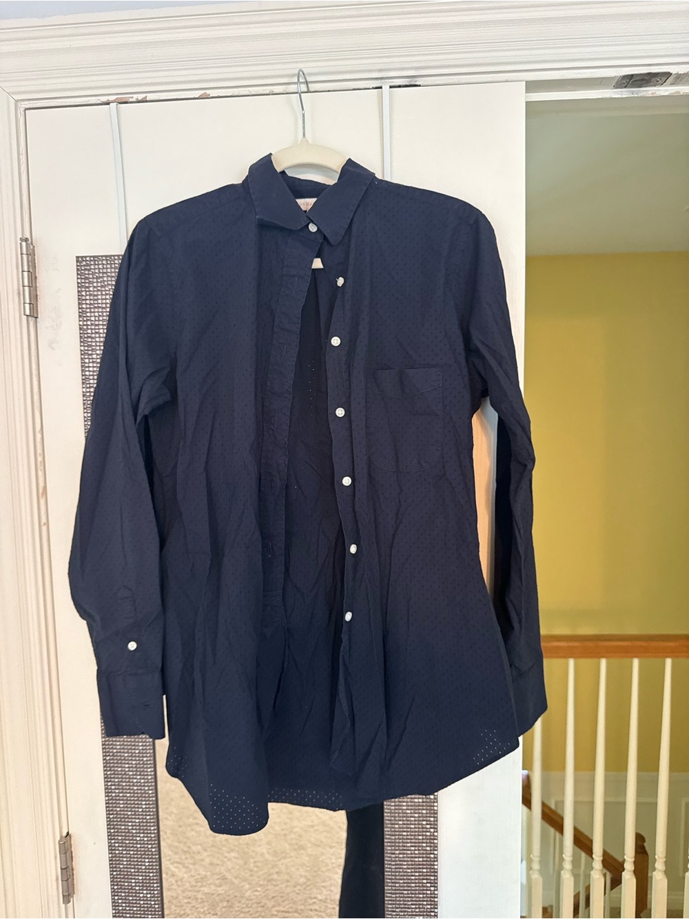 ANN MASHBURN Navy Long-Sleeve Dress Shirt